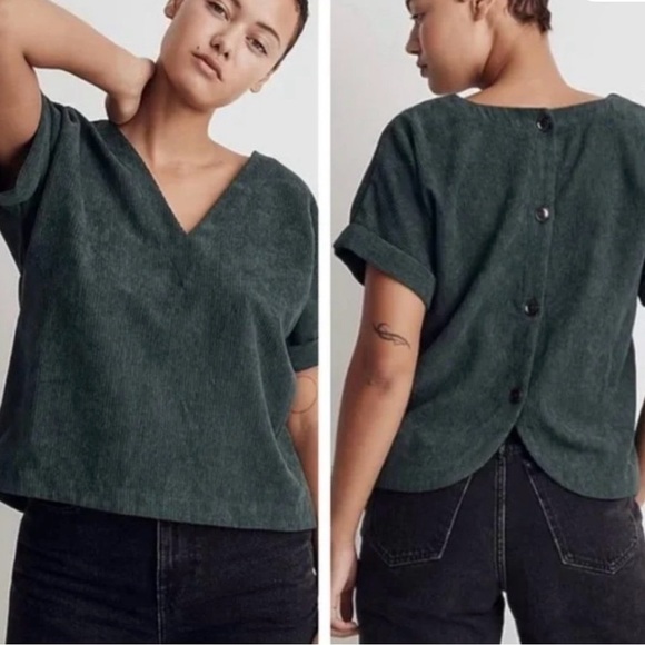 Madewell Tops - Madewell Collette Drapey Corduroy V Neck Top